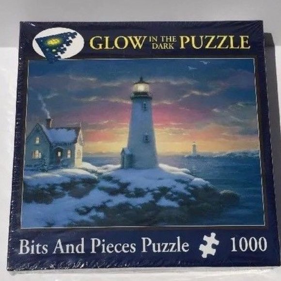 NEW SEALED Bits & Pieces 'Harbor Lights' Glow in the Dark Puzzle 1000 Pieces - Picture 1 of 4